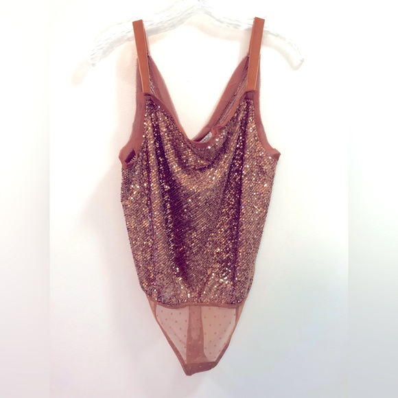 Free People Intimately Shimmer & Shine Bodysuit in Sunset size Small - Picture 6 of 6